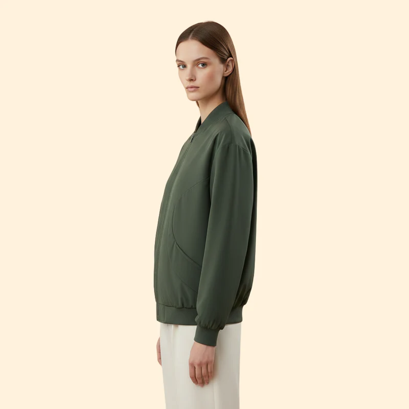 Women’s  Bomber Jacket with Stand Collar - Image 5