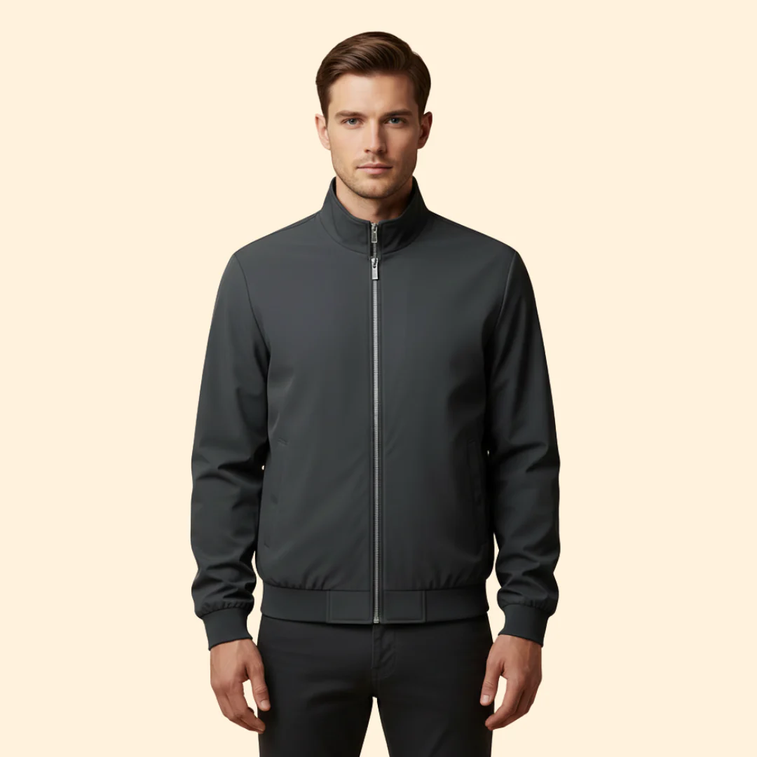 Men’s Bomber Jacket with Stand Collar - Image 2