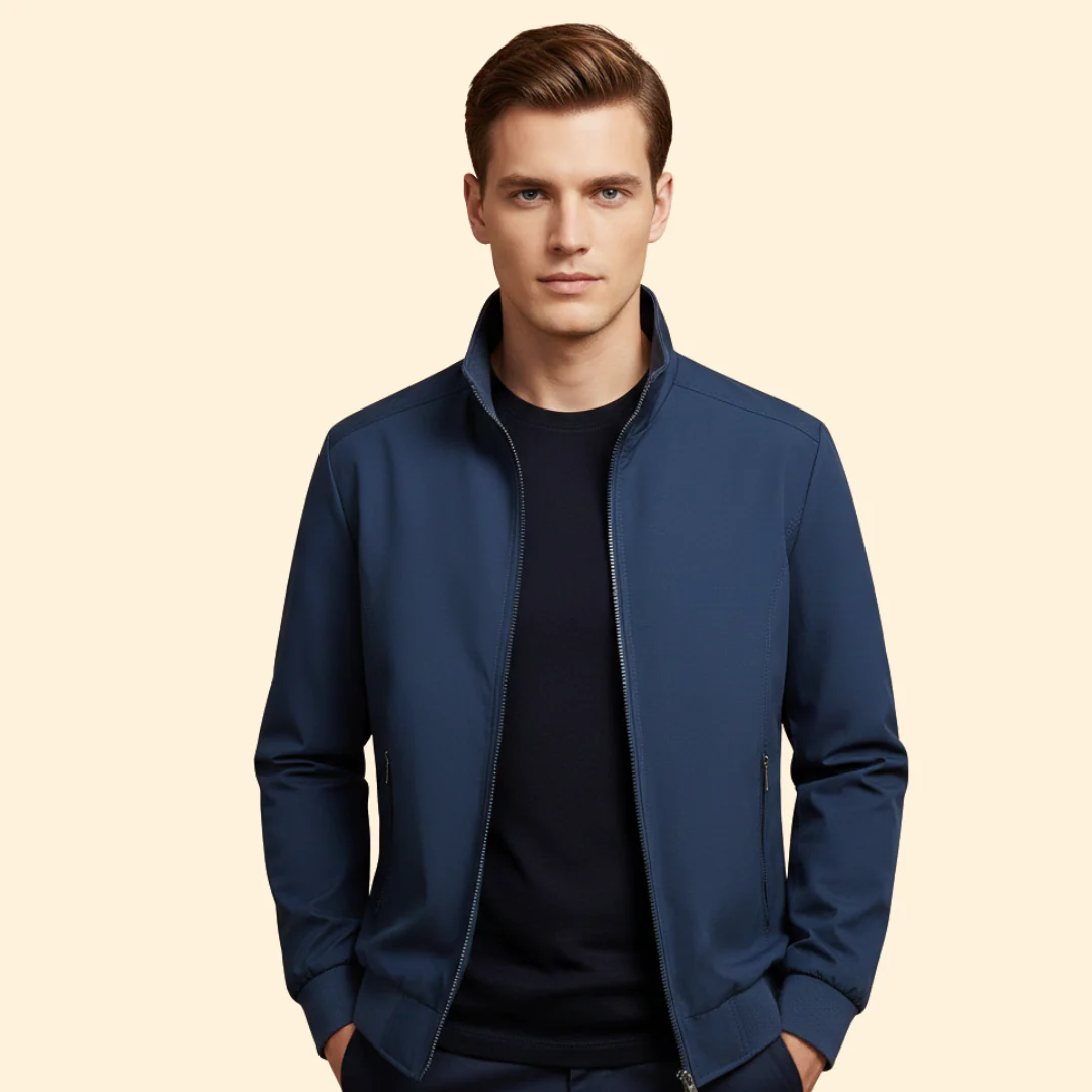 Men’s Bomber Jacket with Stand Collar Design - Image 6