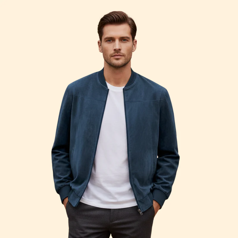 Men’s Bomber Jacket with Stand Collar - Image 10