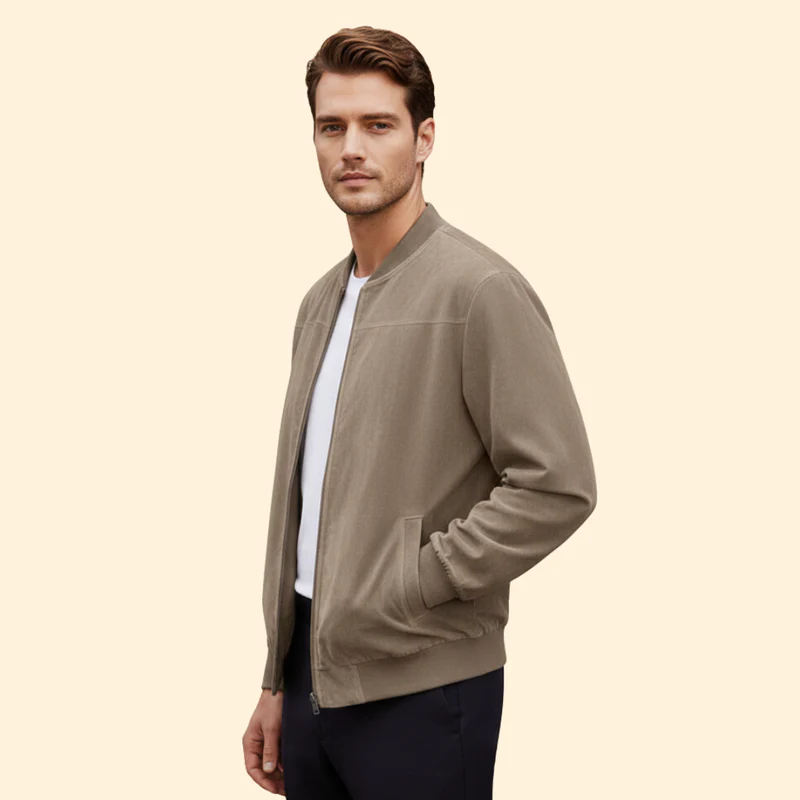 Men’s Bomber Jacket with Stand Collar - Image 3