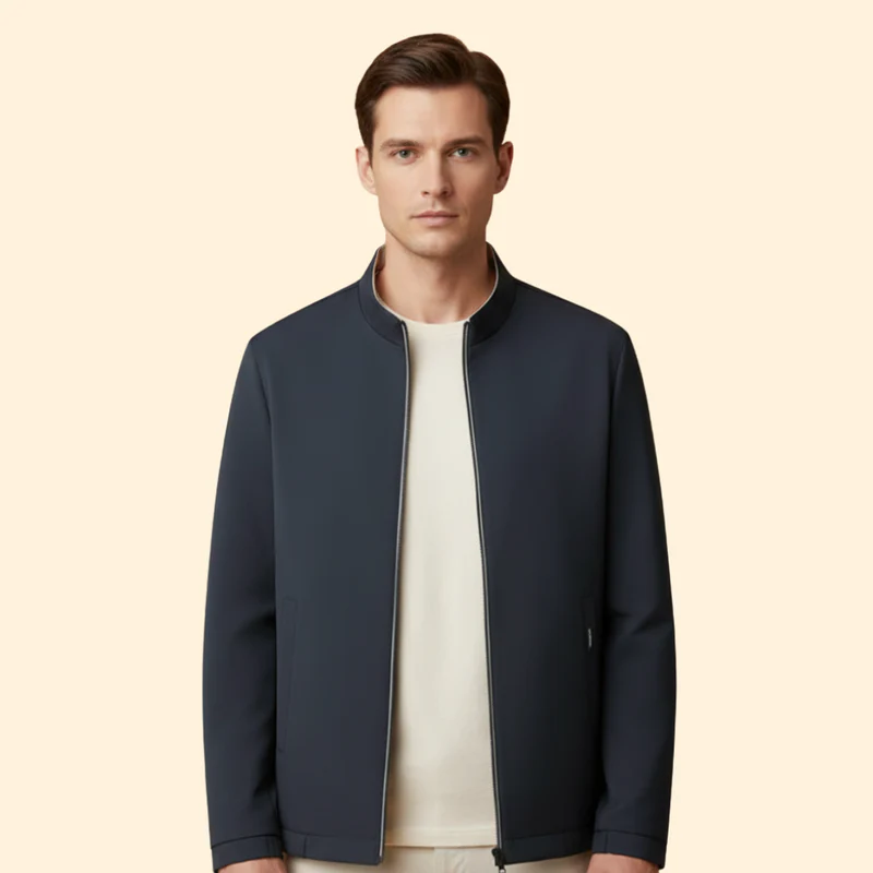Men’s Bomber Jacket with Zip Closure - Image 2