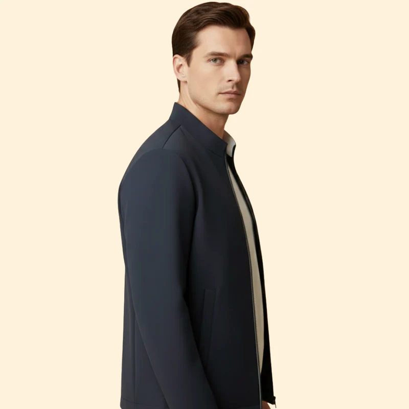 Men’s Bomber Jacket with Zip Closure - Image 3