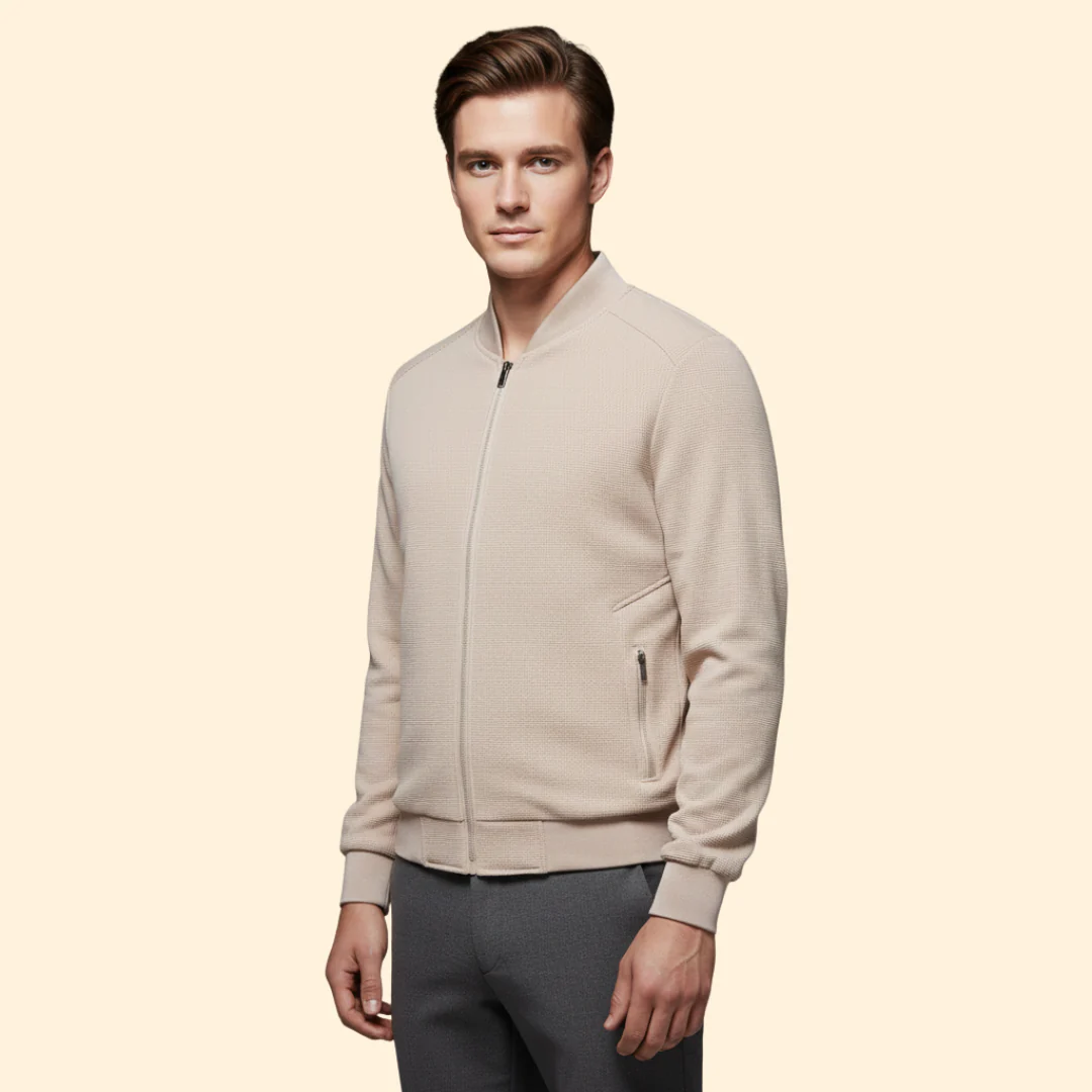 Men’s Bomber Jacket with Zip Front - Image 3