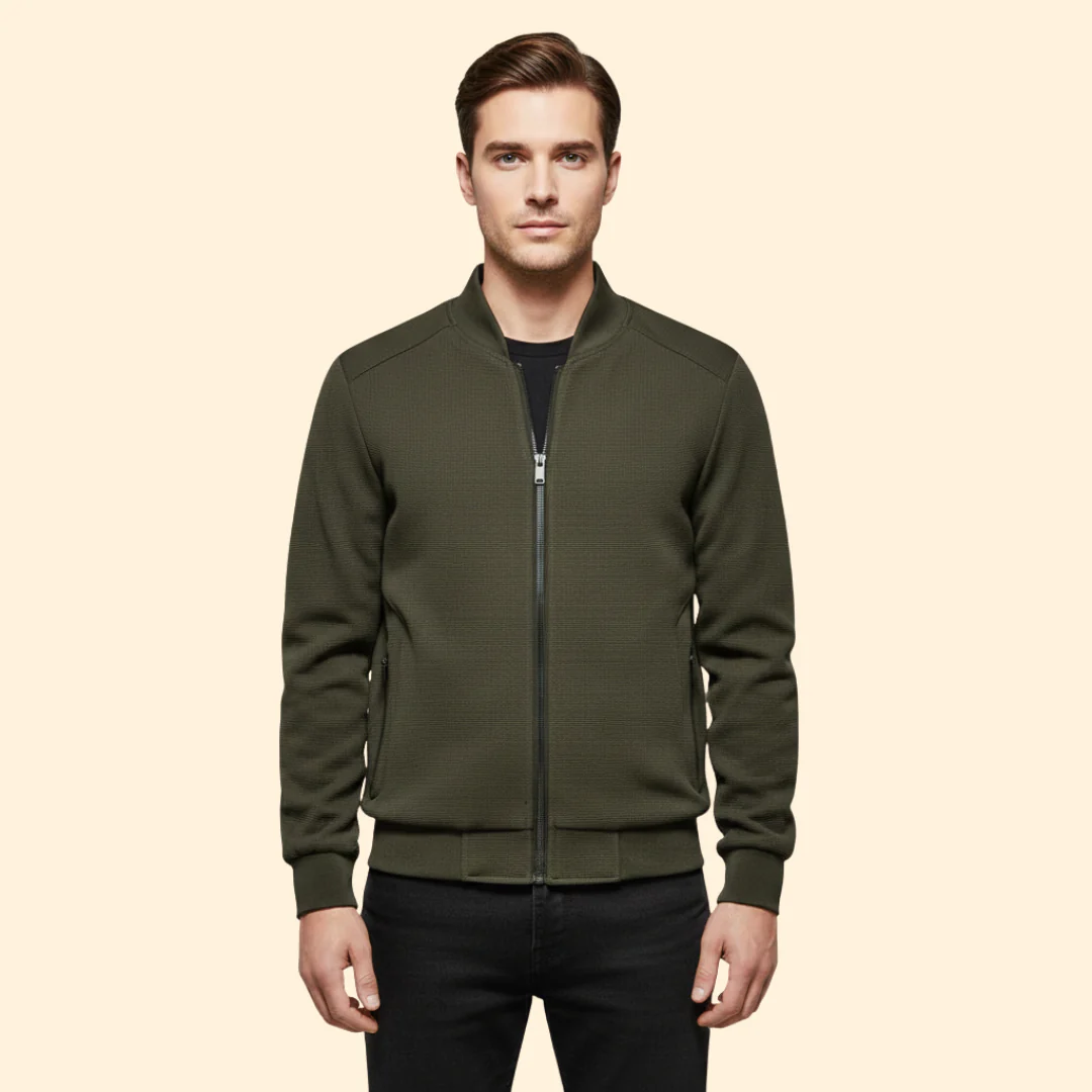 Men’s Bomber Jacket with Zip Front - Image 5