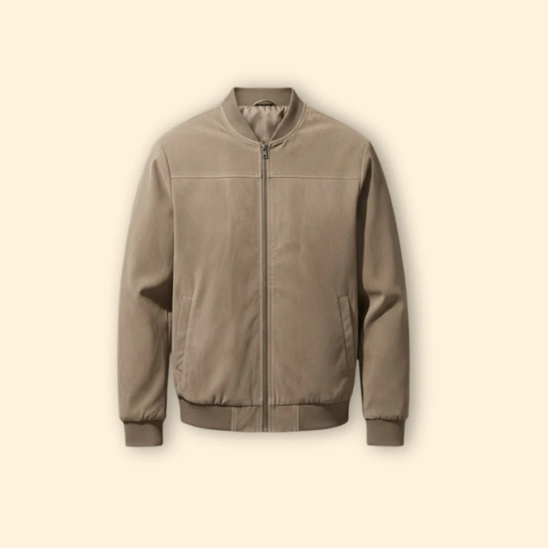 Men’s Bomber Jacket with Zip Front Closure