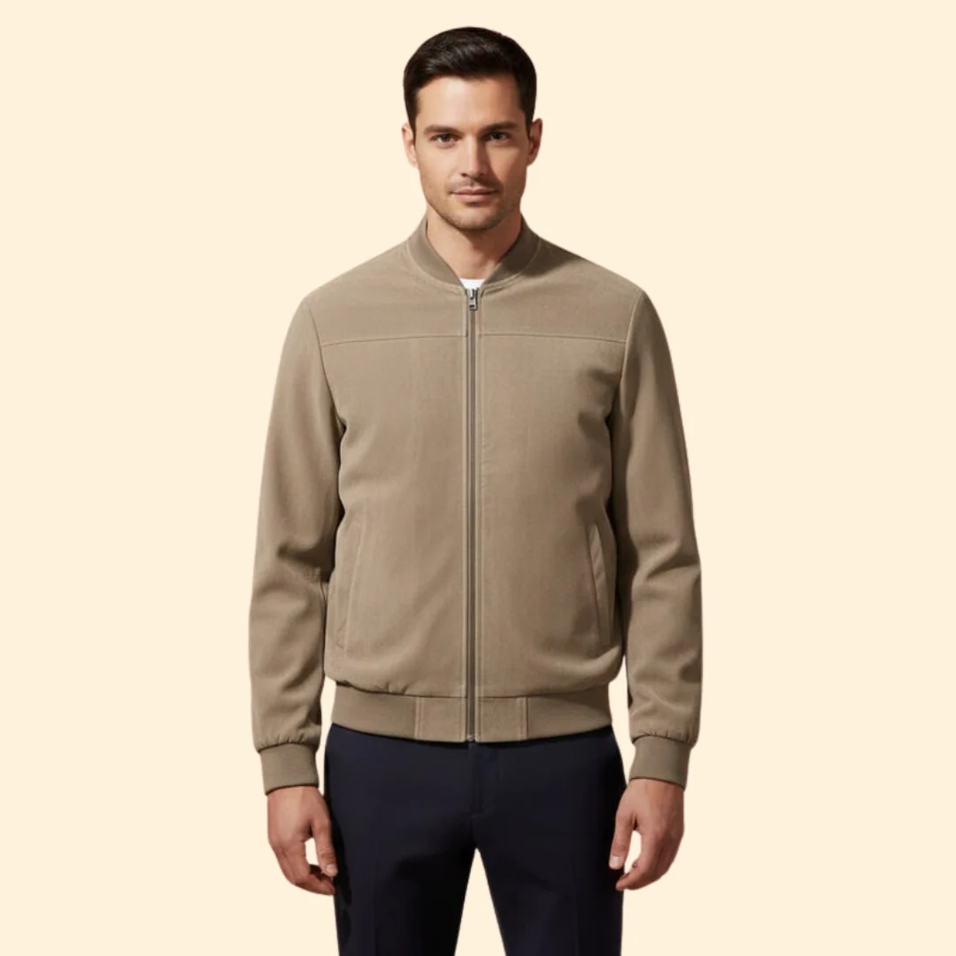 Men’s Bomber Jacket with Zip Front Closure - Image 2