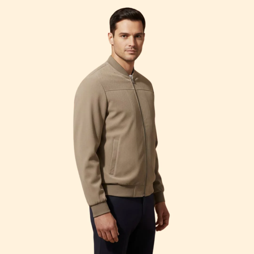 Men’s Bomber Jacket with Zip Front Closure - Image 3