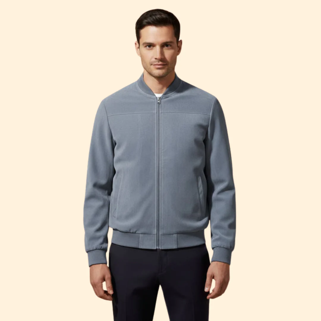 Men’s Bomber Jacket with Zip Front Closure - Image 8
