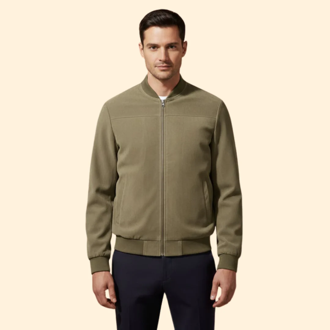 Men’s Bomber Jacket with Zip Front Closure - Image 9