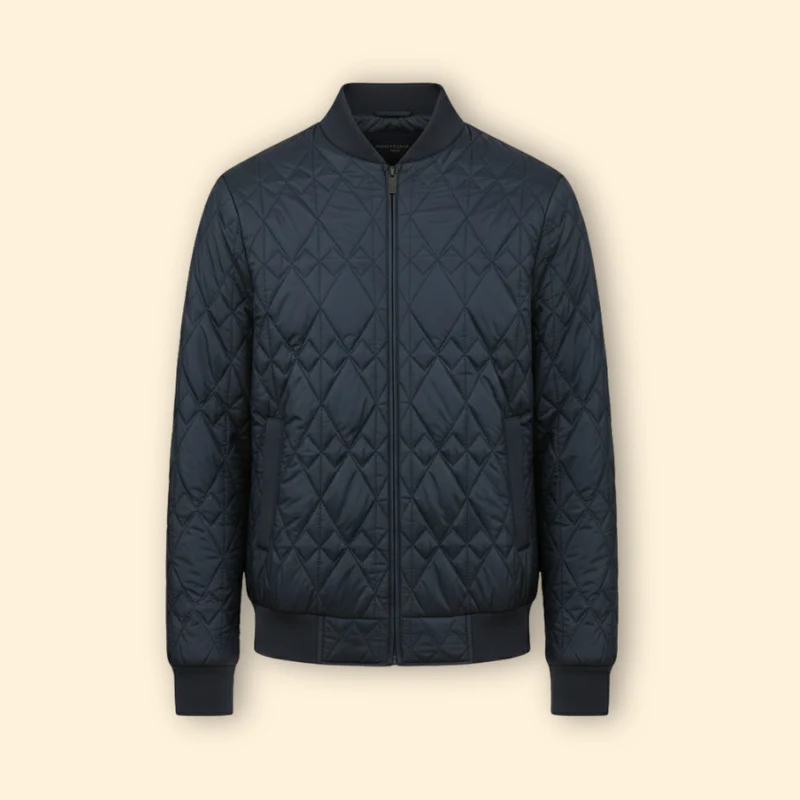 Men’s Bomber Jacket with Zipper Closure