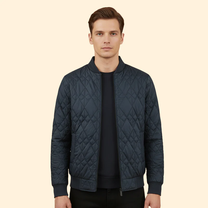 Men’s Bomber Jacket with Zipper Closure - Image 2