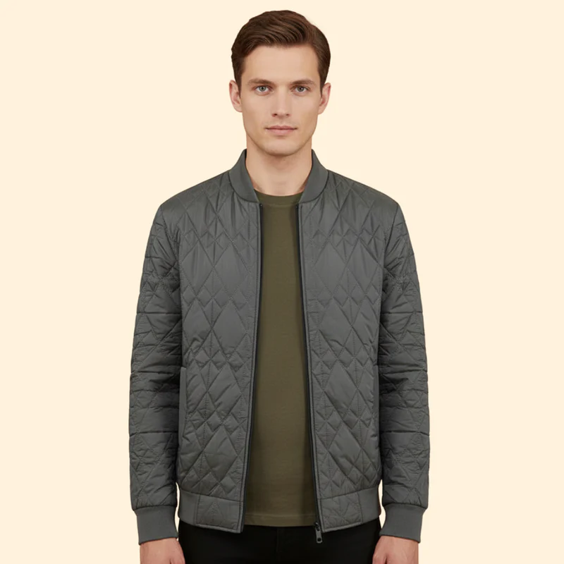 Men’s Bomber Jacket with Zipper Closure - Image 9