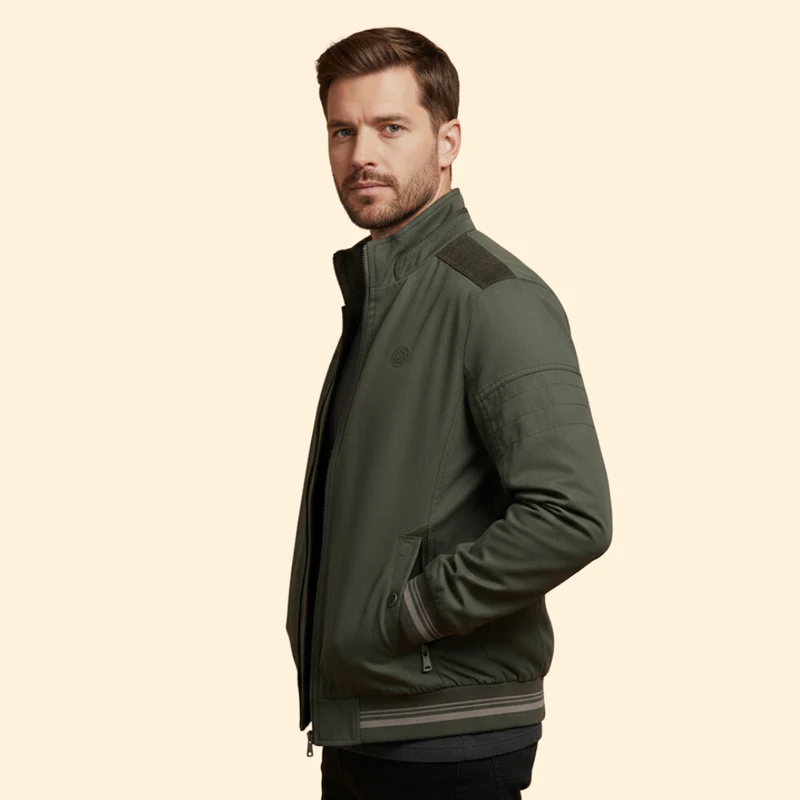 Men’s Bomber Jacket with Zipper Pockets - Image 4