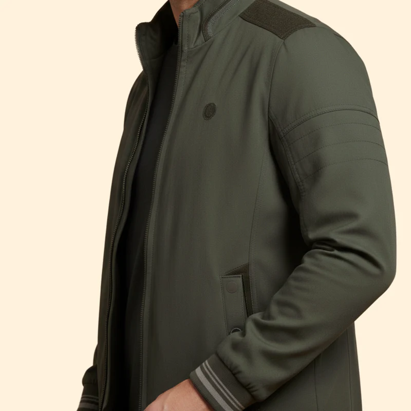Men’s Bomber Jacket with Zipper Pockets - Image 6