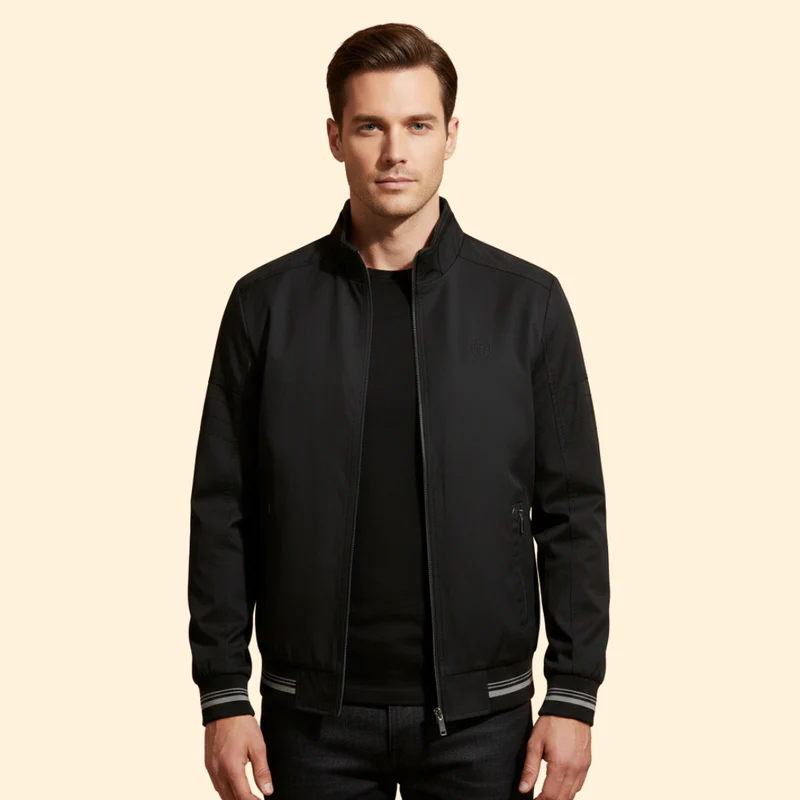 Men’s Bomber Jacket with Zipper Pockets - Image 9