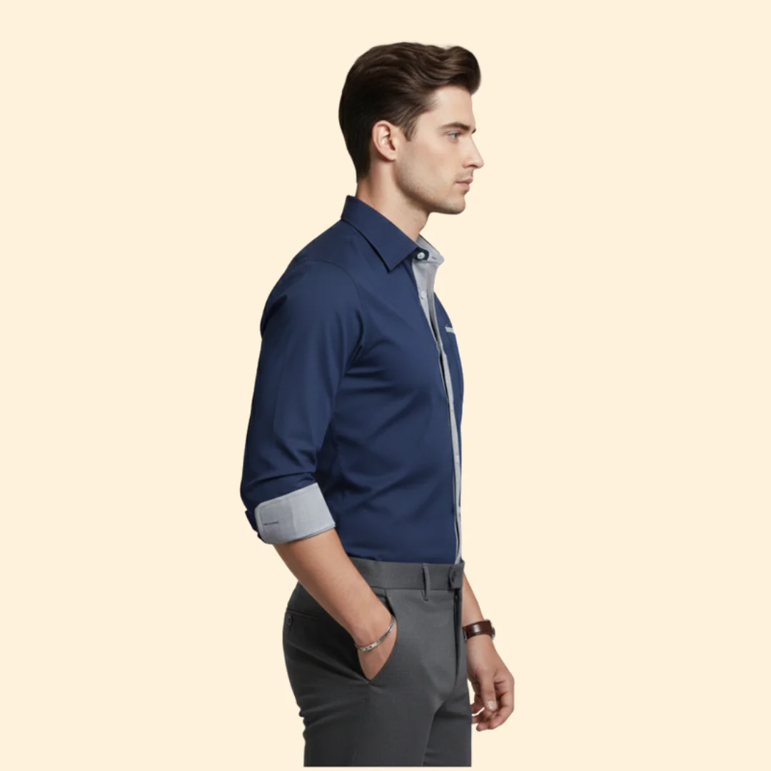 Men’s Button Down Shirt with Contrast Collar - Image 3
