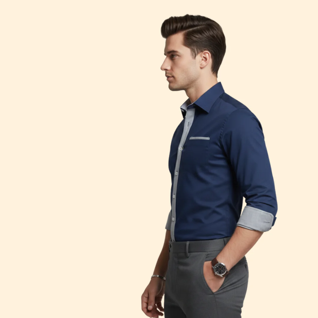 Men’s Button Down Shirt with Contrast Collar - Image 5