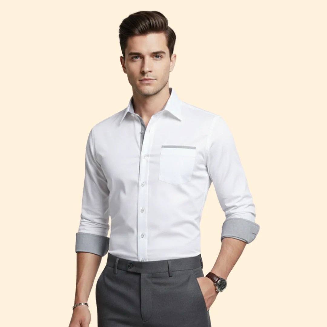 Men’s Button Down Shirt with Contrast Collar - Image 6