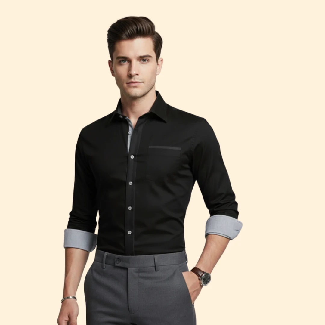 Men’s Button Down Shirt with Contrast Collar - Image 8