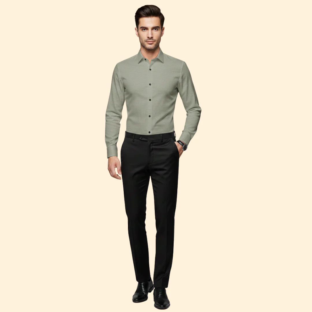 Tommy Men’s Button-Up Shirt with Spread Collar - Image 15