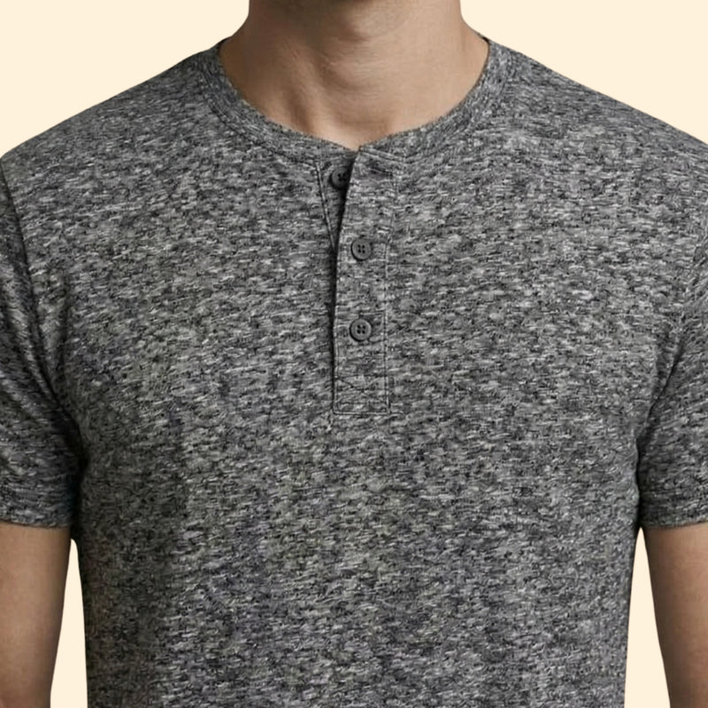 Men’s Buttoned Neck T-Shirt with Short Sleeves - Image 6