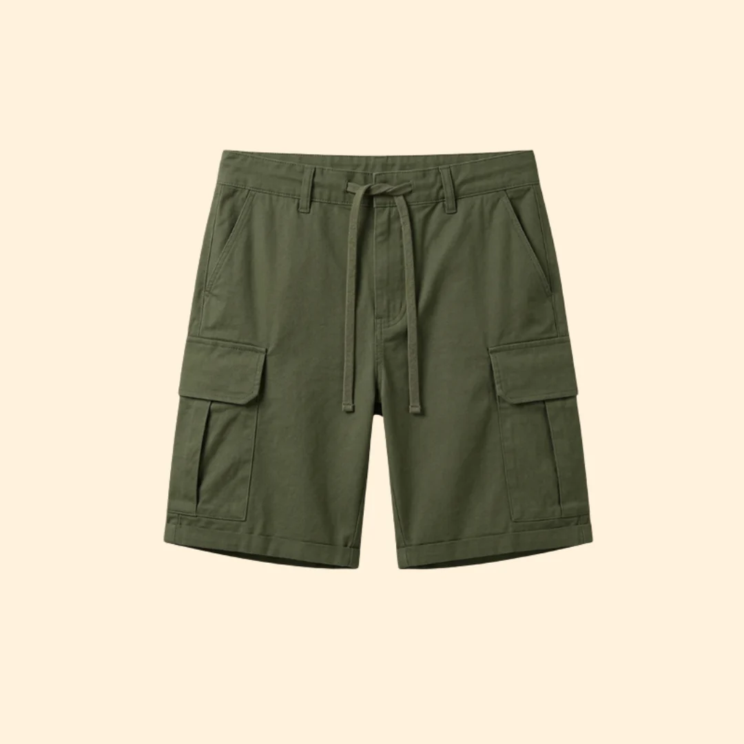 Men’s Cargo Shorts with Pockets and Drawstring