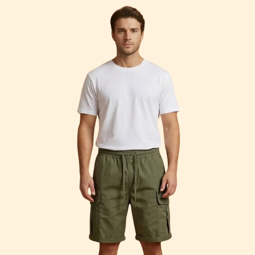Men’s Cargo Shorts with Pockets and Drawstring - Image 2