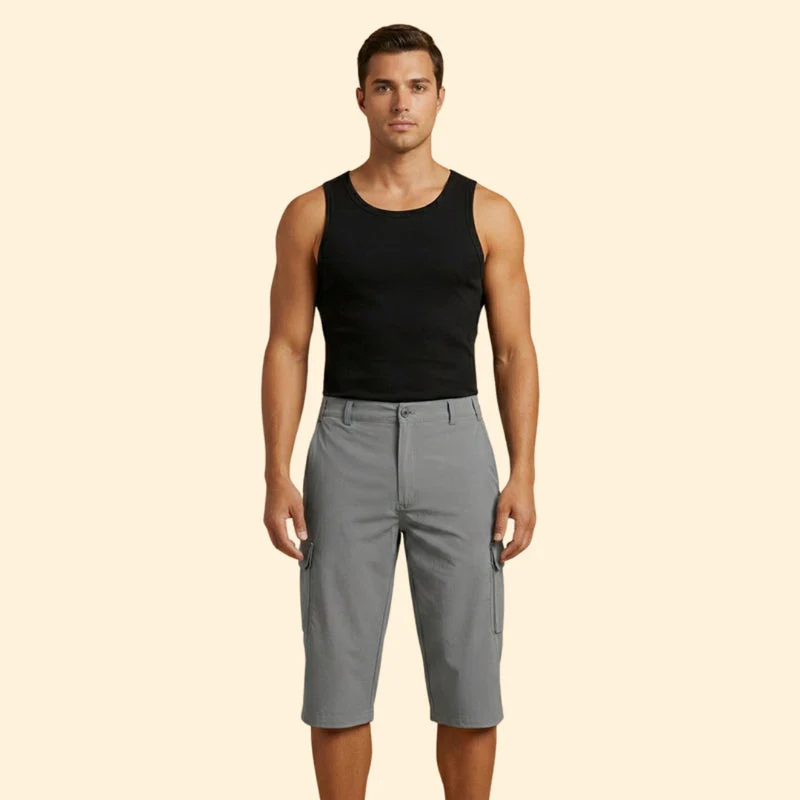 Men’s Cargo Shorts with Zip and Button Closure - Image 2