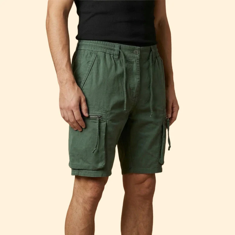 Men’s Cargo Shorts with Zipper Pockets and Drawstring Waist - Image 5