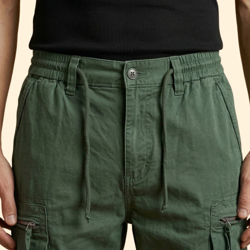 Men’s Cargo Shorts with Zipper Pockets and Drawstring Waist - Image 7