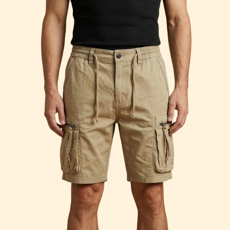 Men’s Cargo Shorts with Zipper Pockets and Drawstring Waist - Image 8