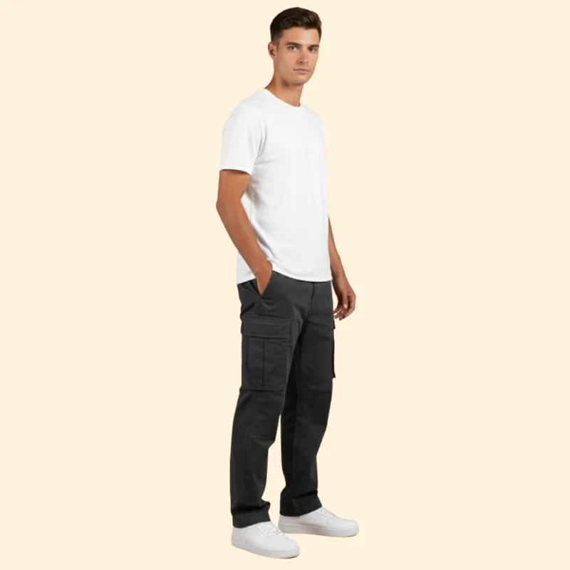 Men’s Cargo Trousers with Side Flap Pockets - Image 3