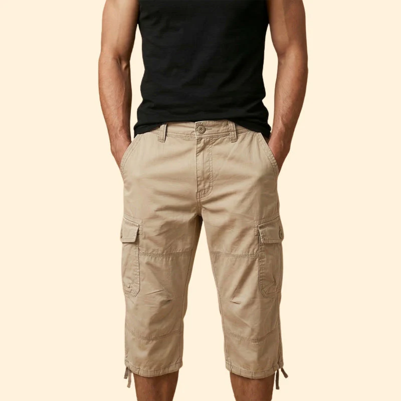 Men’s Casual 3/4 Cargo Trousers with Button and Zip Closure - Image 10