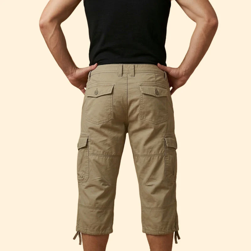 Men’s Casual 3/4 Cargo Trousers with Button and Zip Closure - Image 6