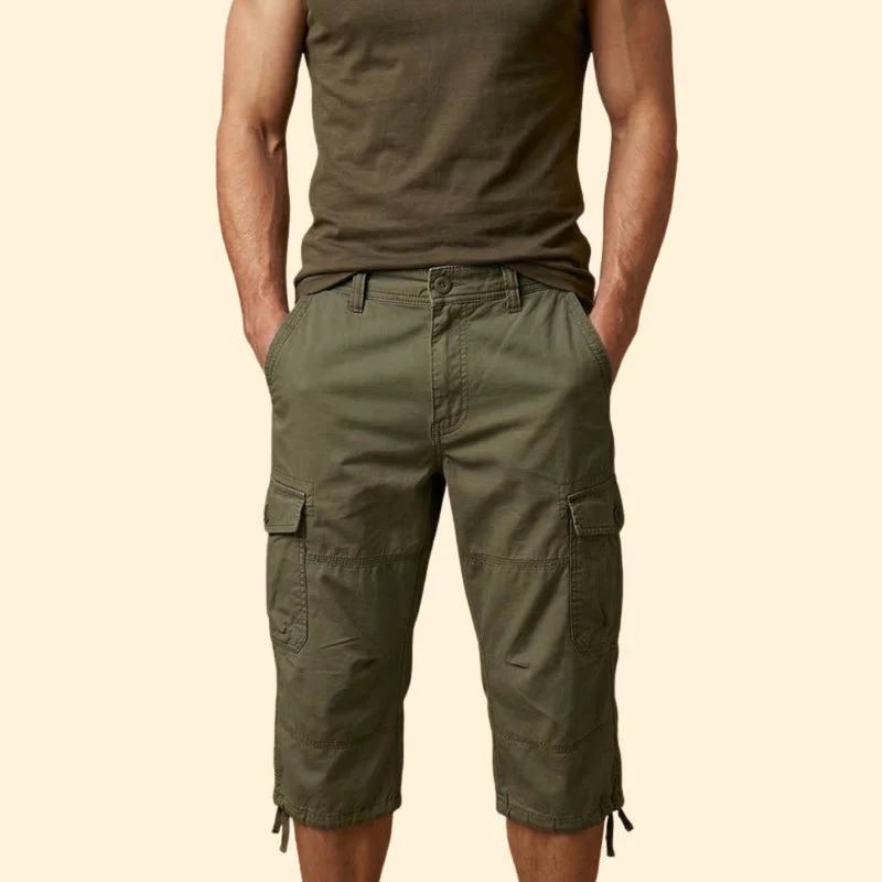 Men’s Casual 3/4 Cargo Trousers with Button and Zip Closure - Image 7