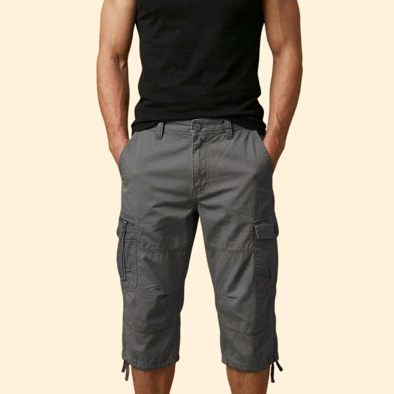 Men’s Casual 3/4 Cargo Trousers with Button and Zip Closure - Image 9