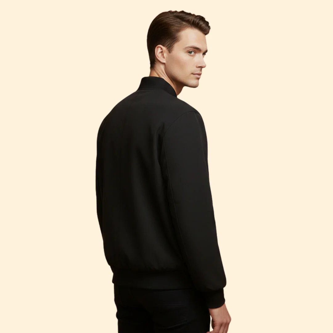 Men’s Casual Bomber Jacket with Front Zipper - Image 4