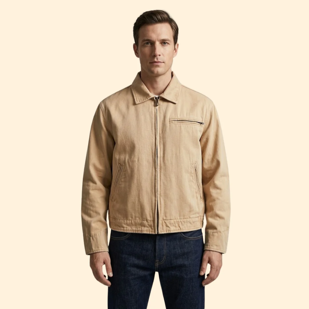 Men’s Casual Bomber Jacket with Pointed Collar Design - Image 2