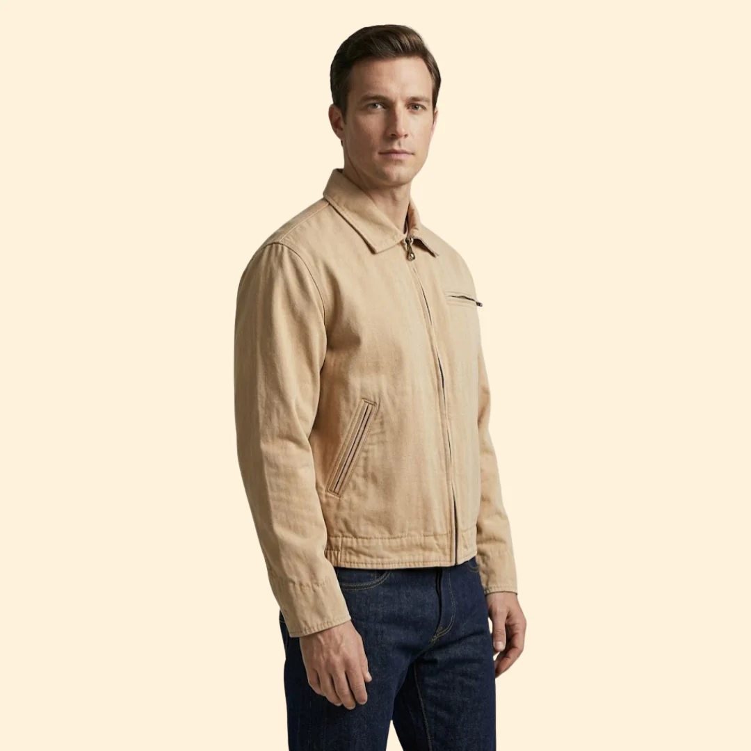 Men’s Casual Bomber Jacket with Pointed Collar Design - Image 3
