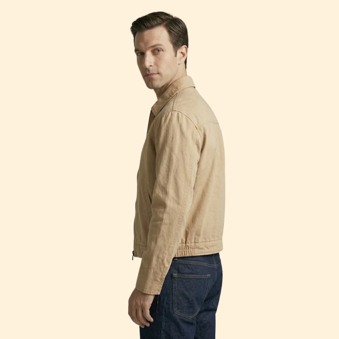 Men’s Casual Bomber Jacket with Pointed Collar Design - Image 4