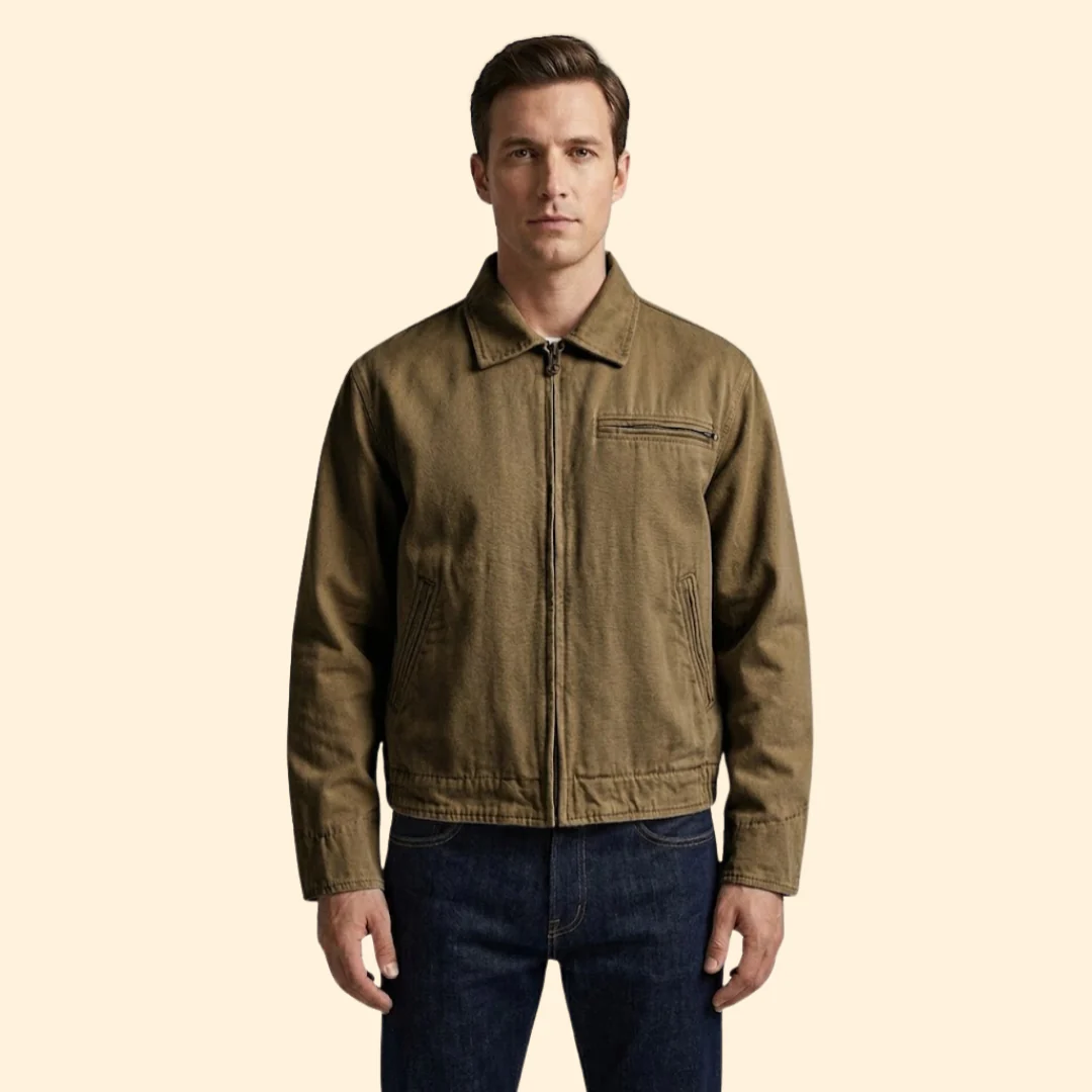 Men’s Casual Bomber Jacket with Pointed Collar Design - Image 6