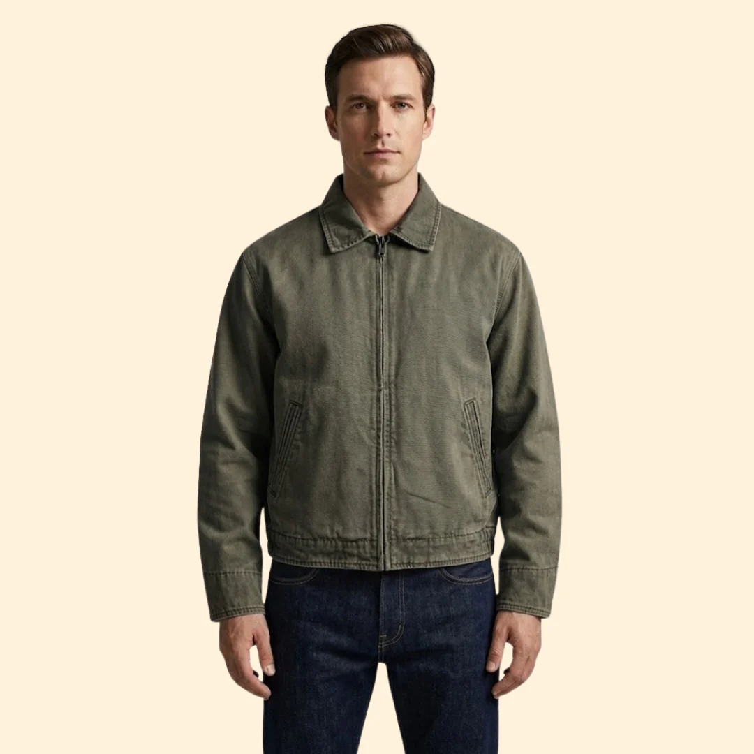 Men’s Casual Bomber Jacket with Pointed Collar Design - Image 7