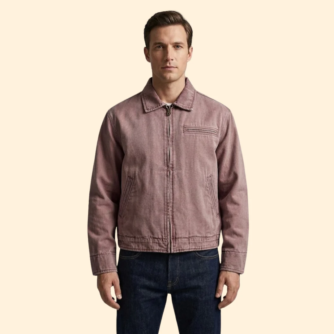 Men’s Casual Bomber Jacket with Pointed Collar Design - Image 8