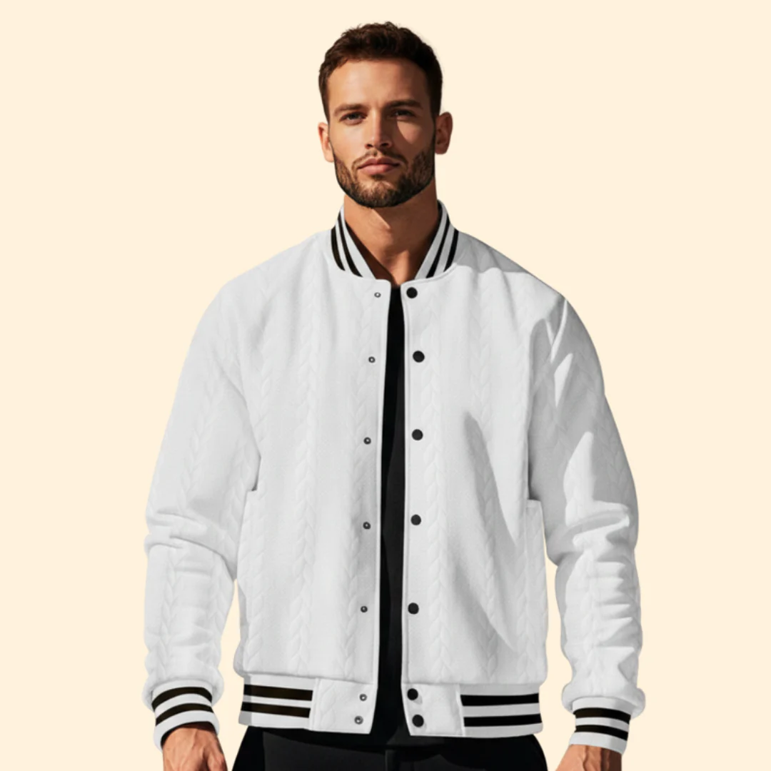 Men’s Casual Bomber Jacket with Structured Shoulders - Image 10