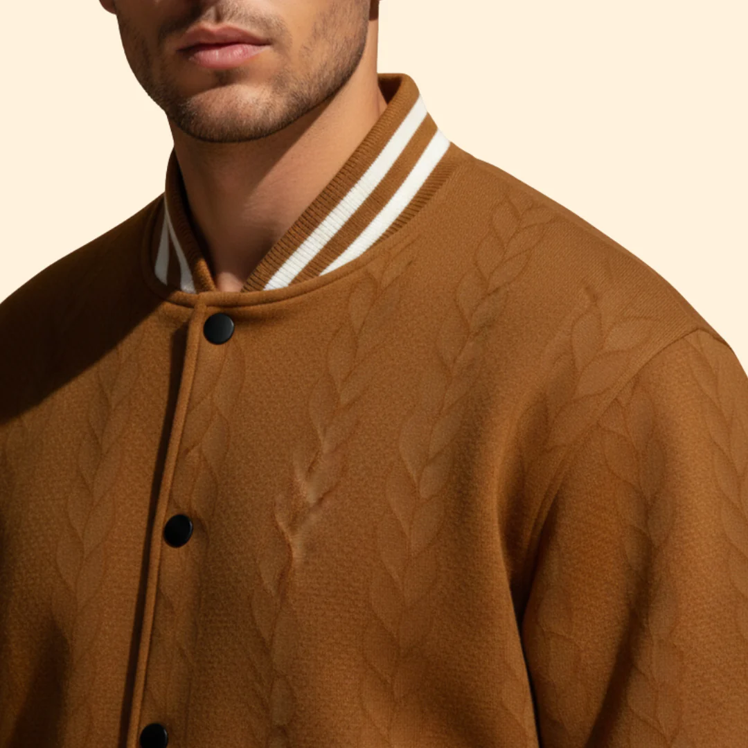Men’s Casual Bomber Jacket with Structured Shoulders - Image 3