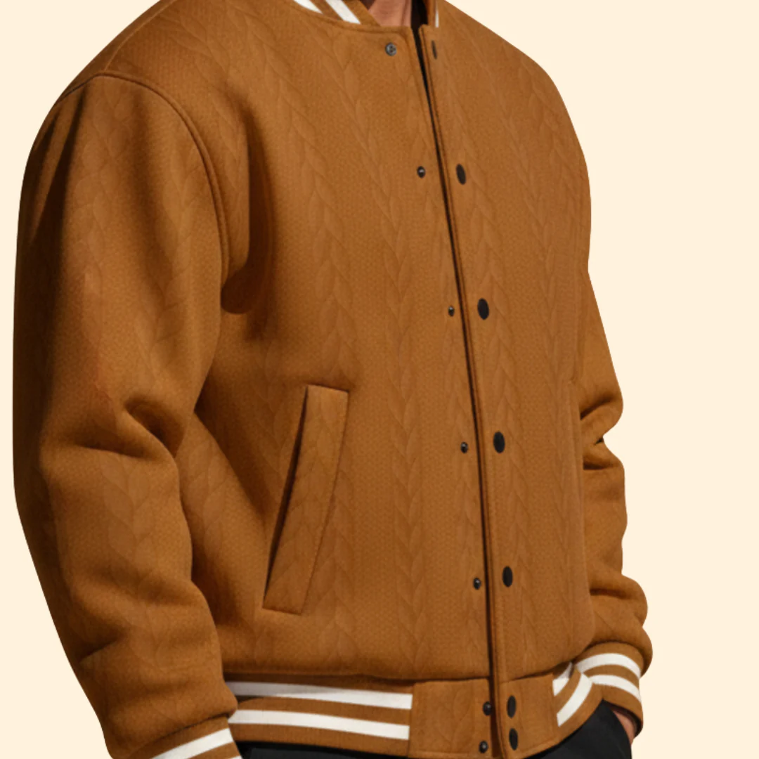 Men’s Casual Bomber Jacket with Structured Shoulders - Image 5