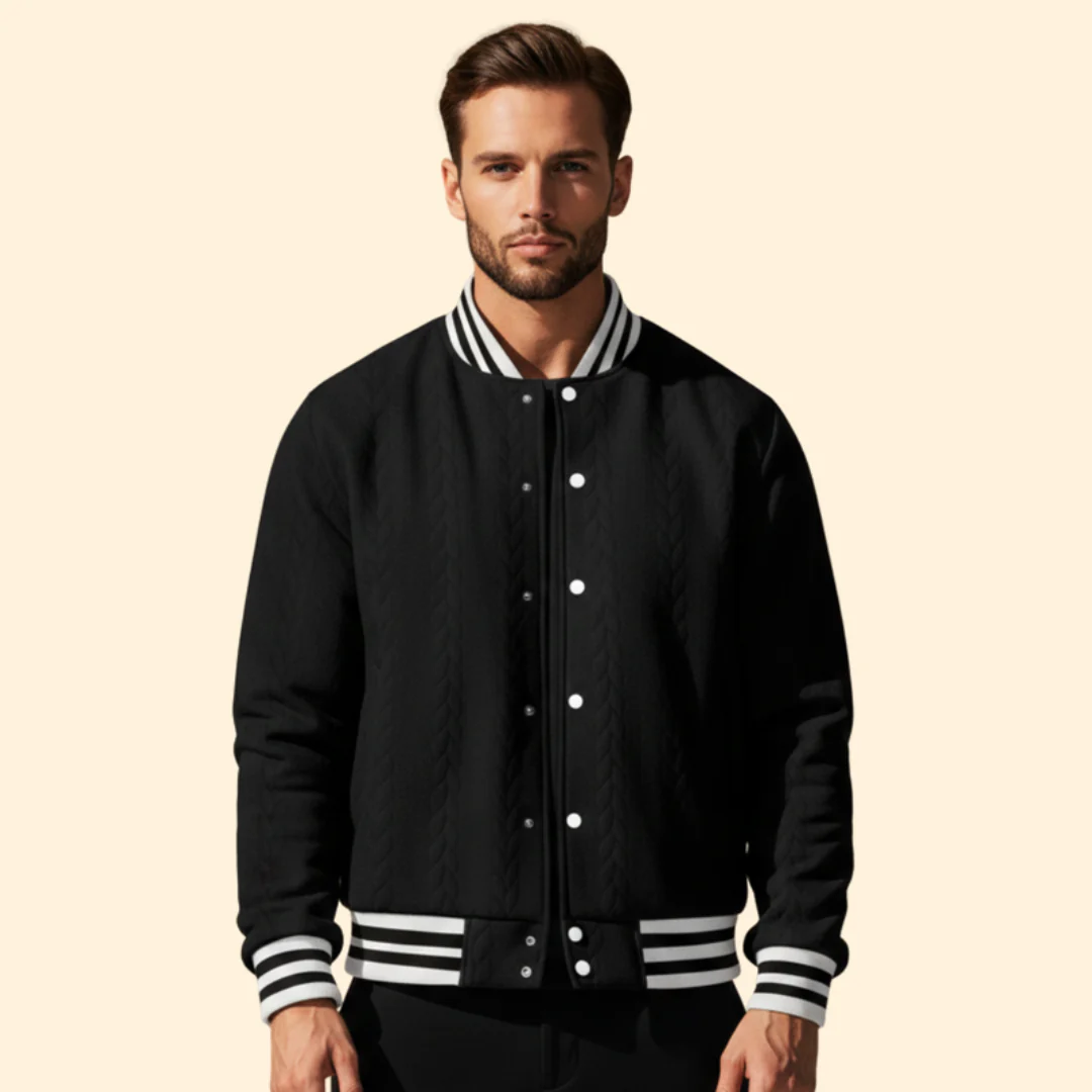 Men’s Casual Bomber Jacket with Structured Shoulders - Image 7