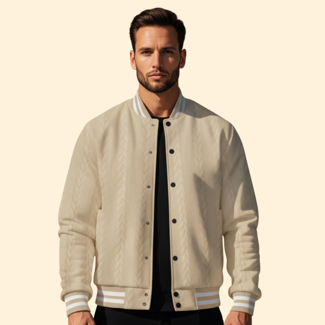 Men’s Casual Bomber Jacket with Structured Shoulders - Image 8