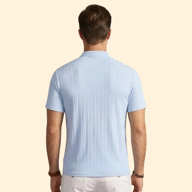 Men’s Casual Henley T-Shirt with Short Sleeves - Image 5